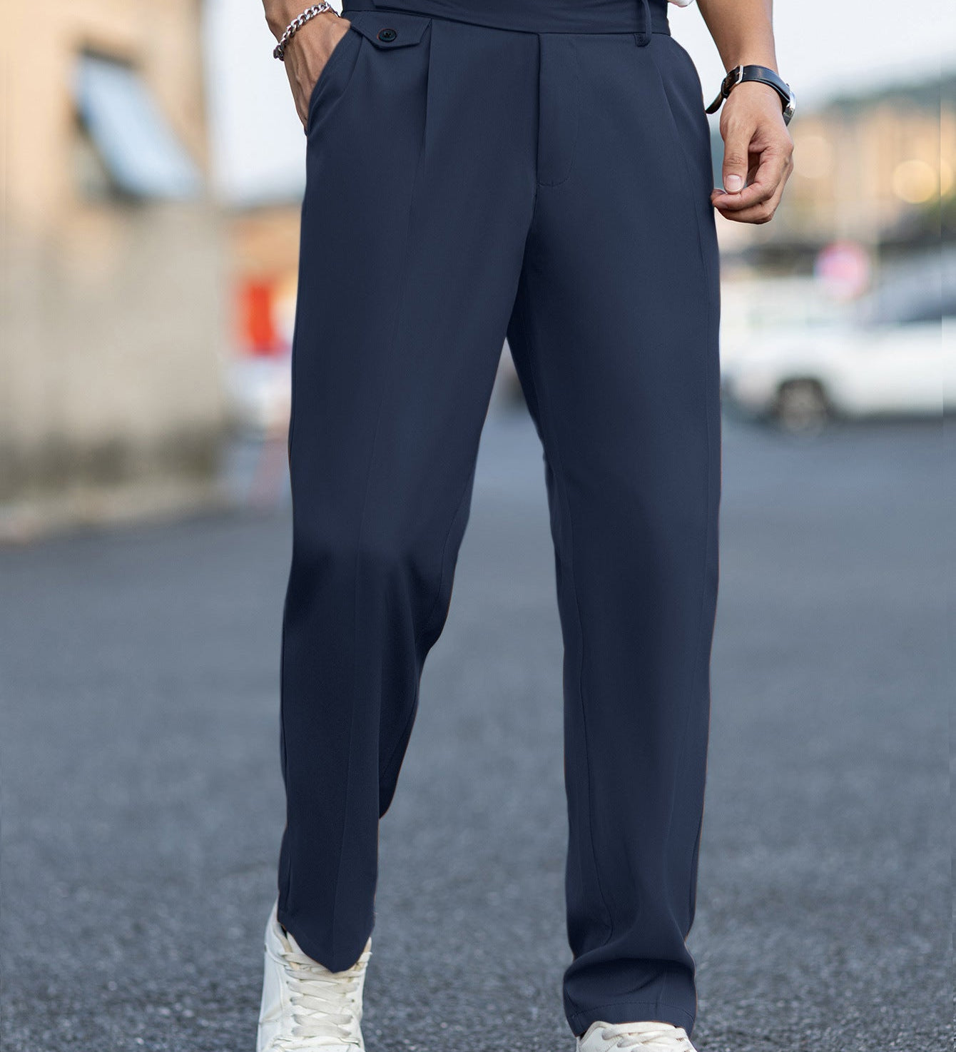 Pantalon homme fermeture croisée
