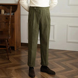 Pantalon homme plissé en velours côtelé