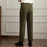 Pantalon homme plissé en velours côtelé