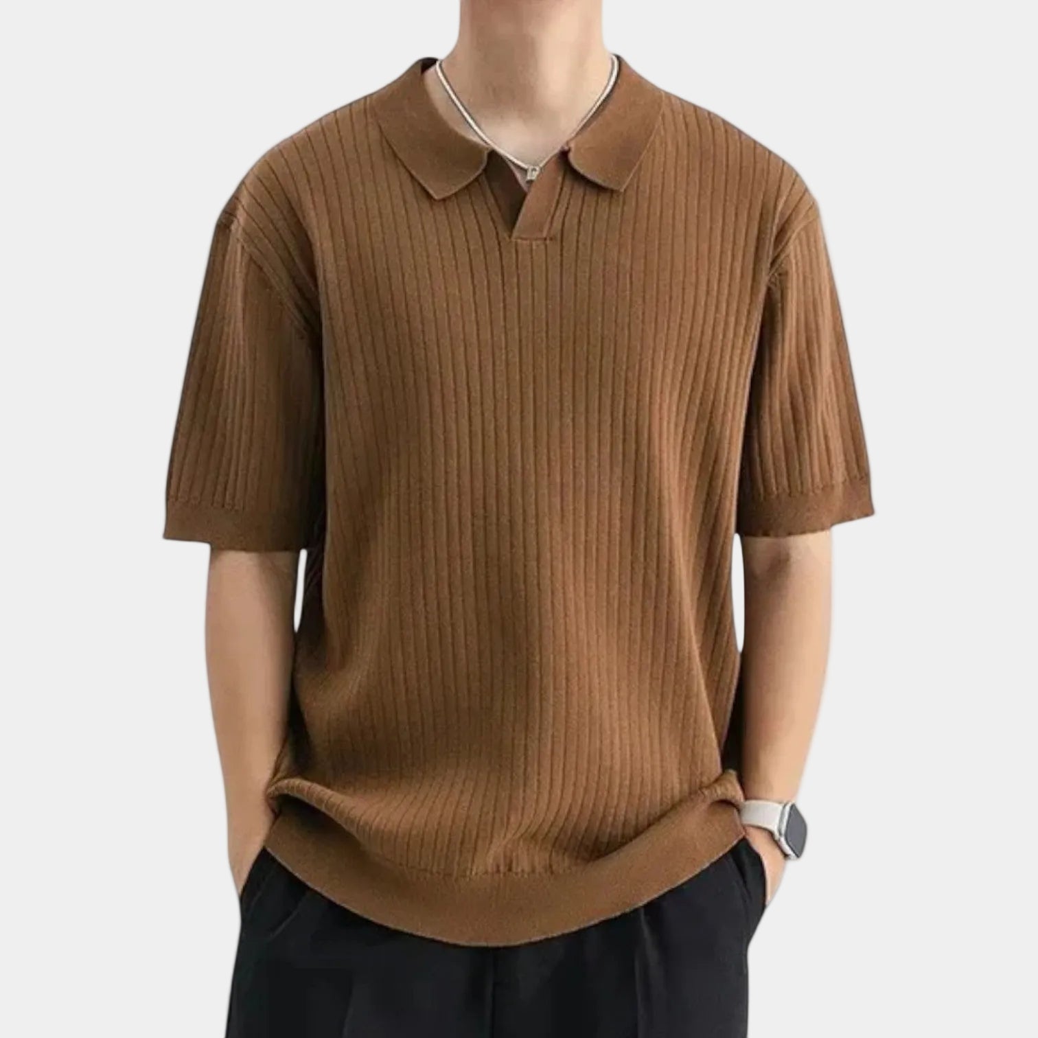 Polo homme côtelé
