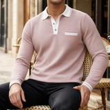 Polo homme à col rayé