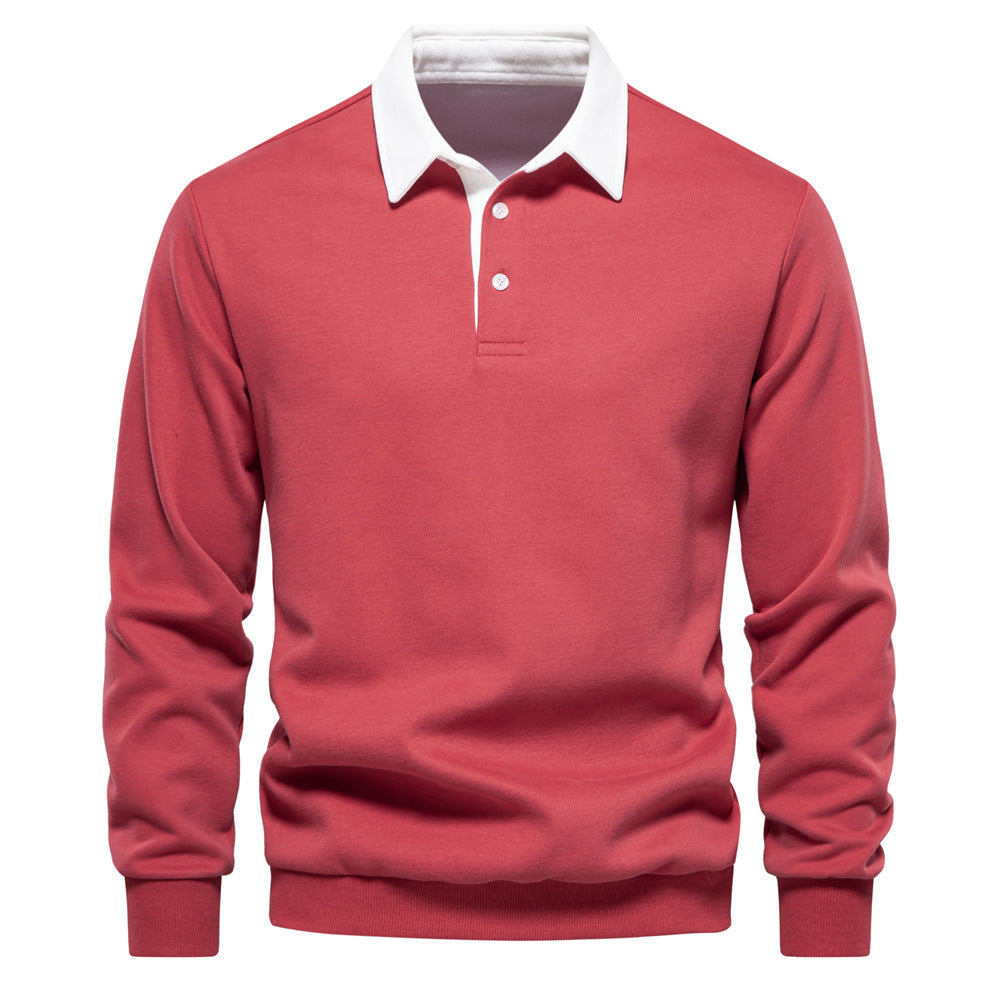 Polo homme à col contrasté