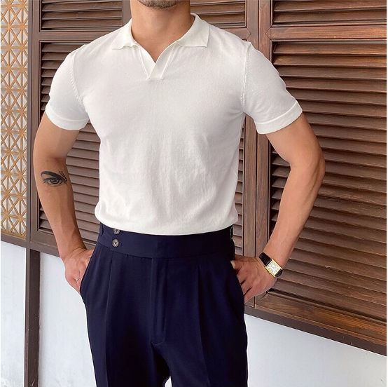 Polo homme col ouvert
