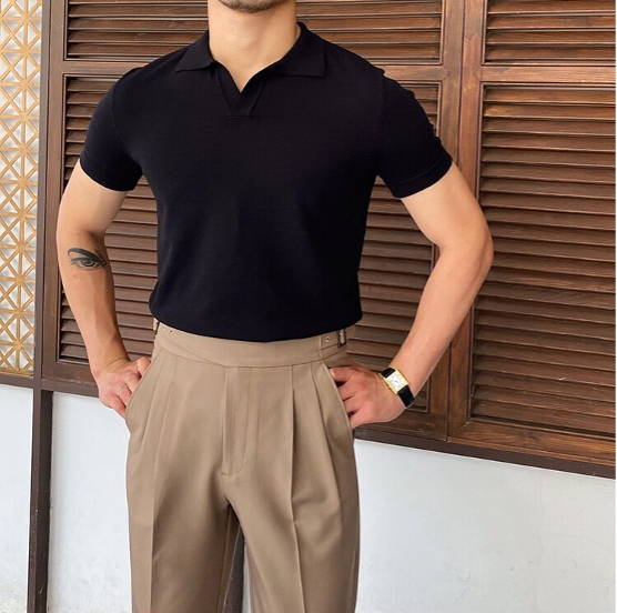 Polo homme col ouvert