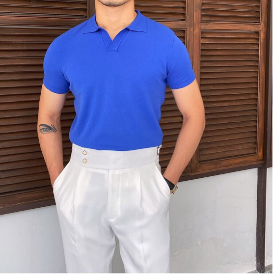 Polo homme col ouvert