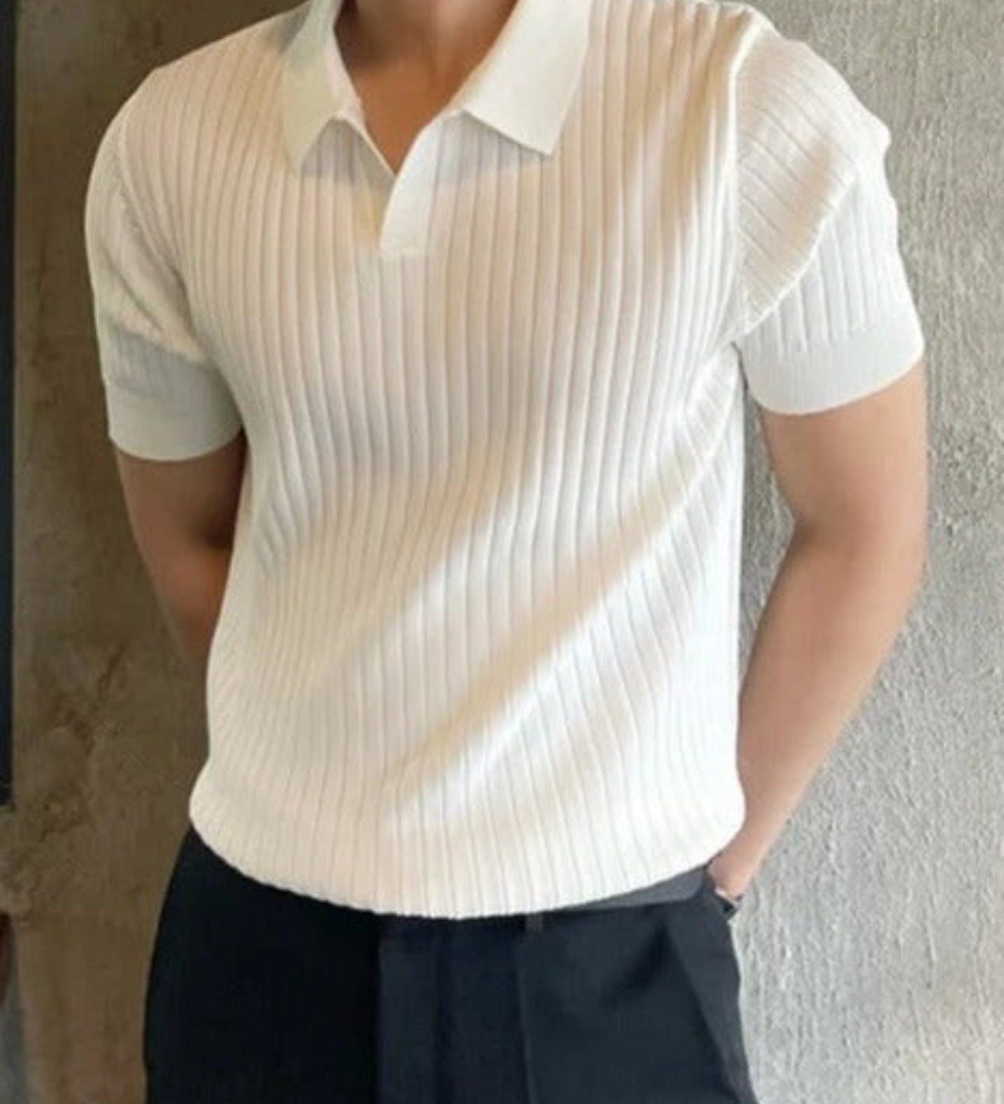 Polo homme côtelé