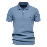 Polo homme demi-zip texturé