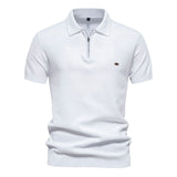 Polo homme demi-zip texturé
