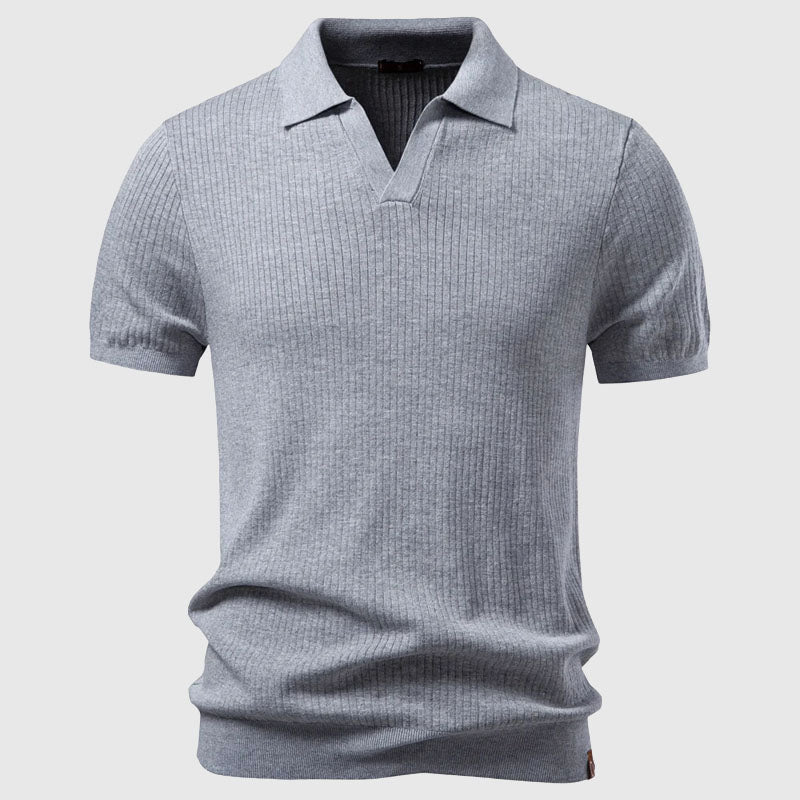 Polo homme maille côtelée