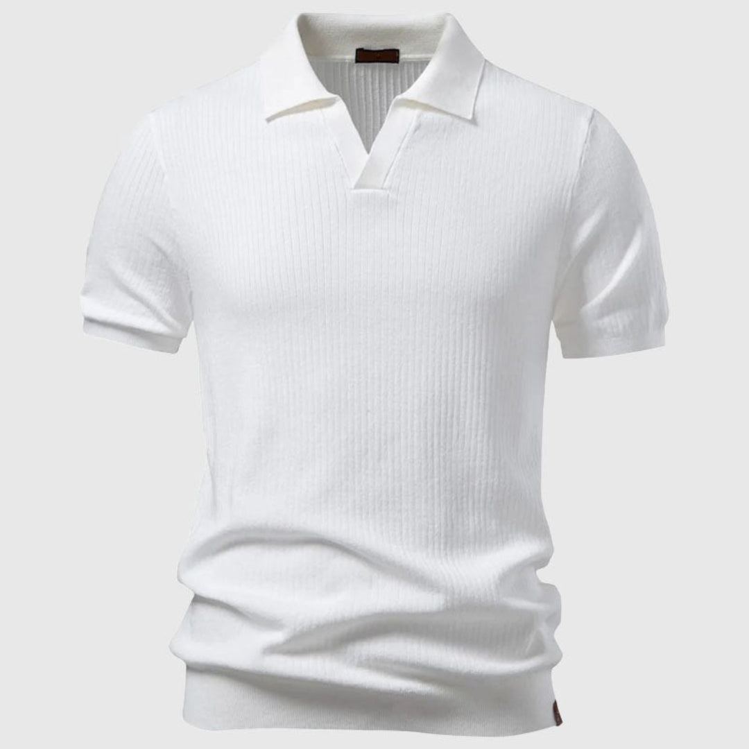 Polo homme maille côtelée