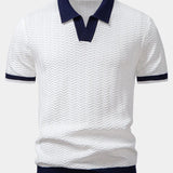 Polo homme maille texturée