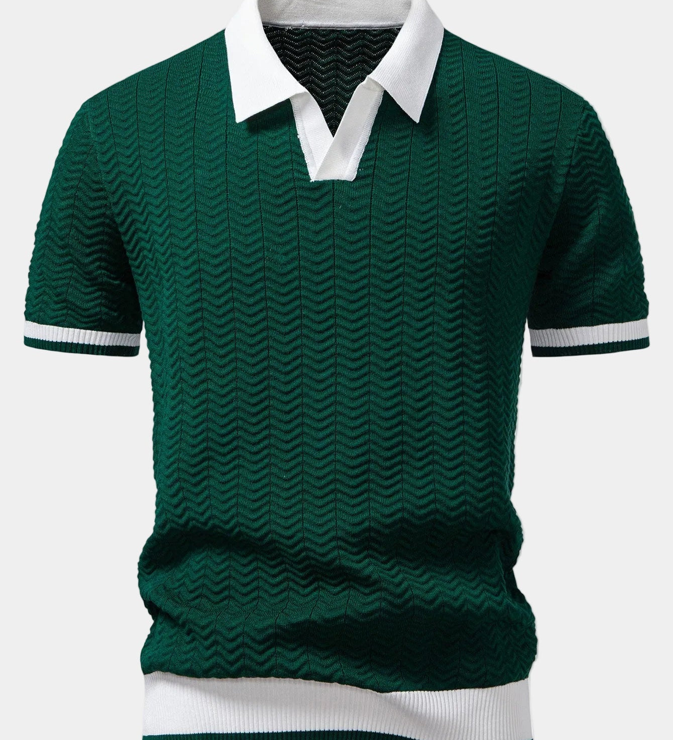 Polo homme maille texturée