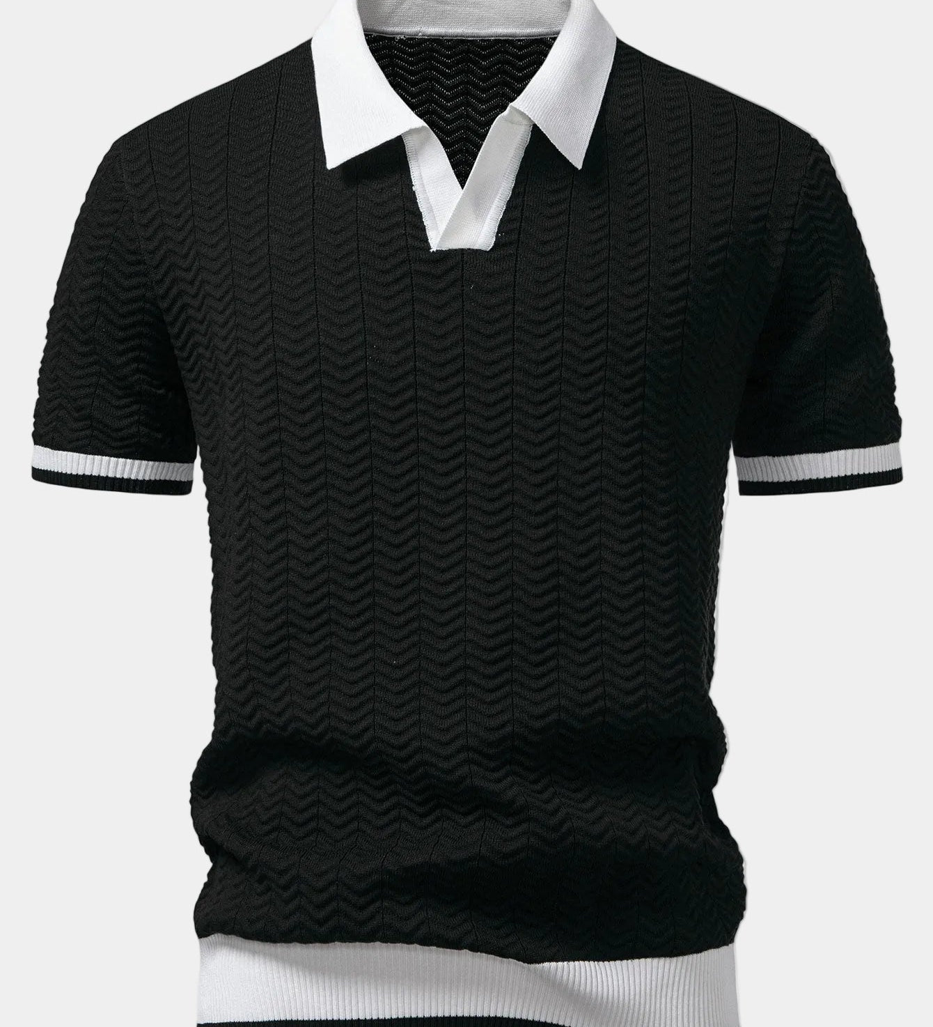 Polo homme maille texturée