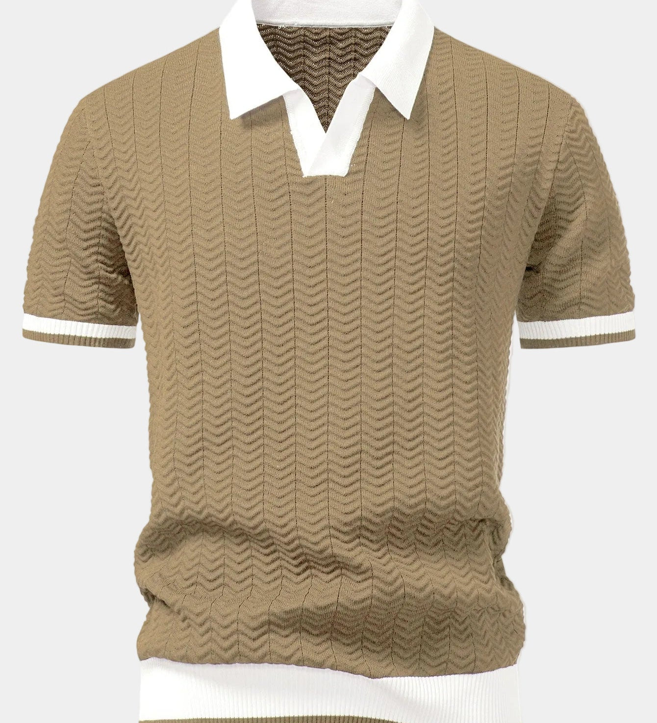 Polo homme maille texturée
