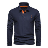 Polo homme manches longues brodé