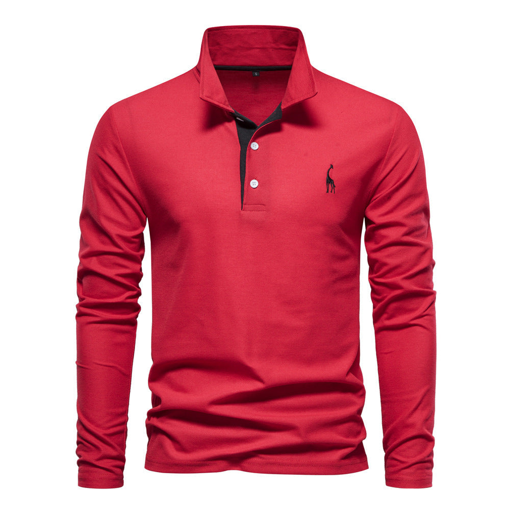 Polo homme manches longues brodé