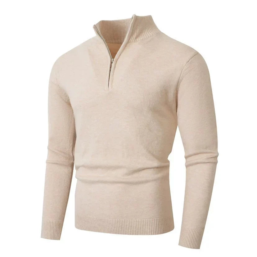 Pull à col montant zippé pour homme