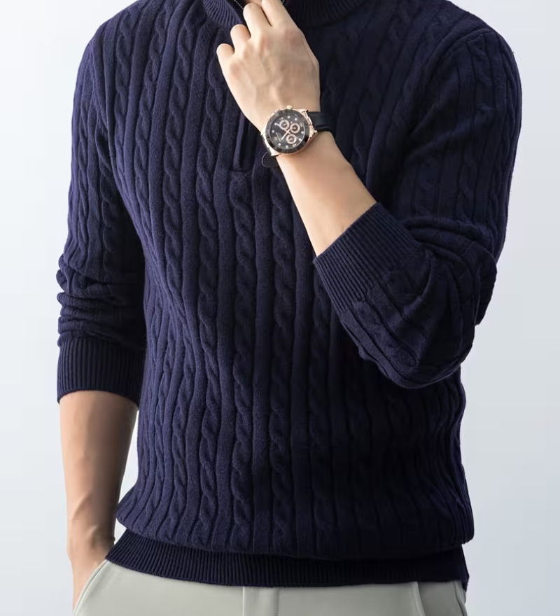 Pull col montant zippé pour homme