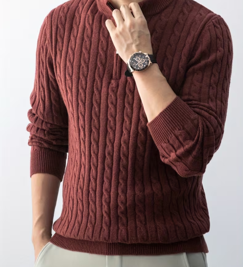 Pull col montant zippé pour homme