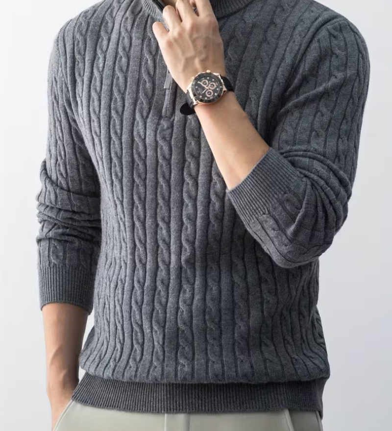 Pull col montant zippé pour homme