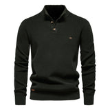 Pull Homme à Col Montant Boutonné