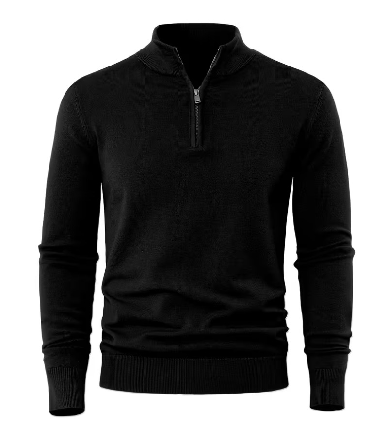 Pull homme à col montant zippé