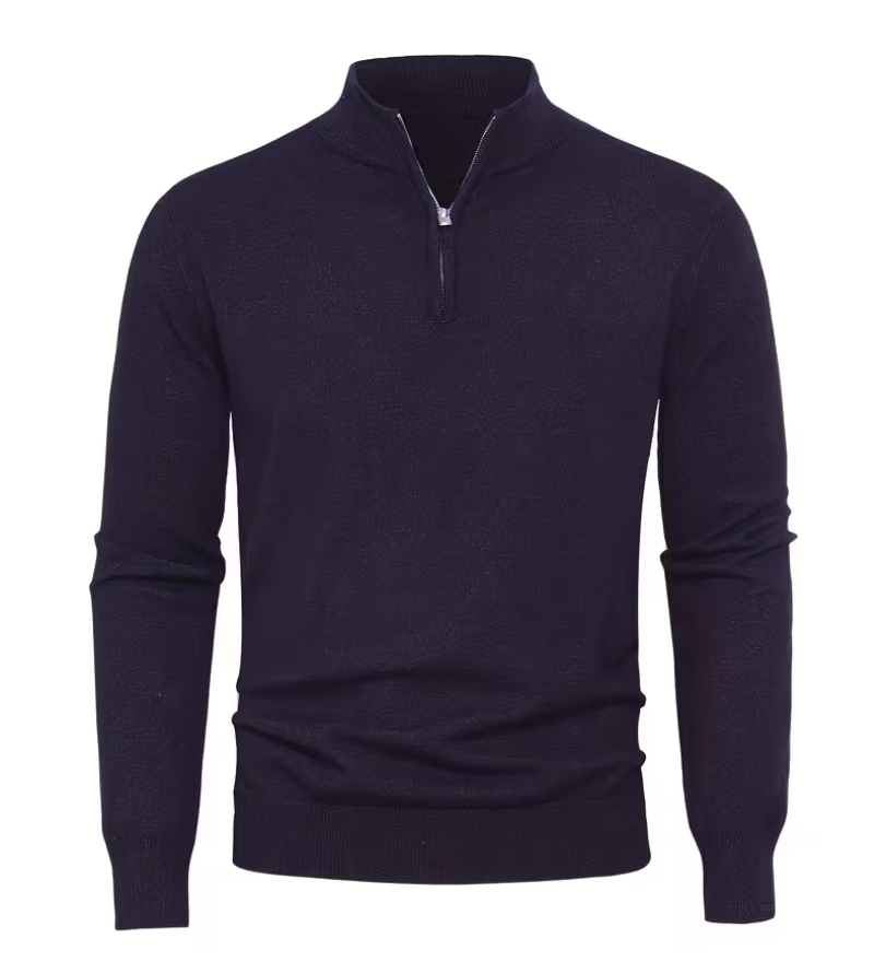 Pull homme à col montant zippé