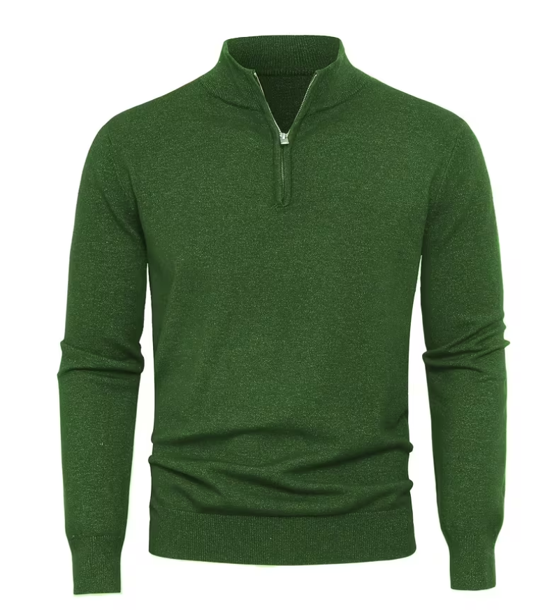 Pull homme à col montant zippé