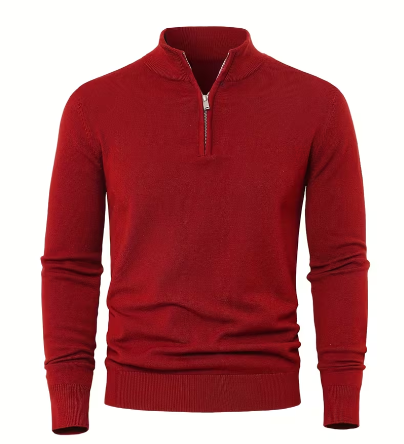Pull homme à col montant zippé
