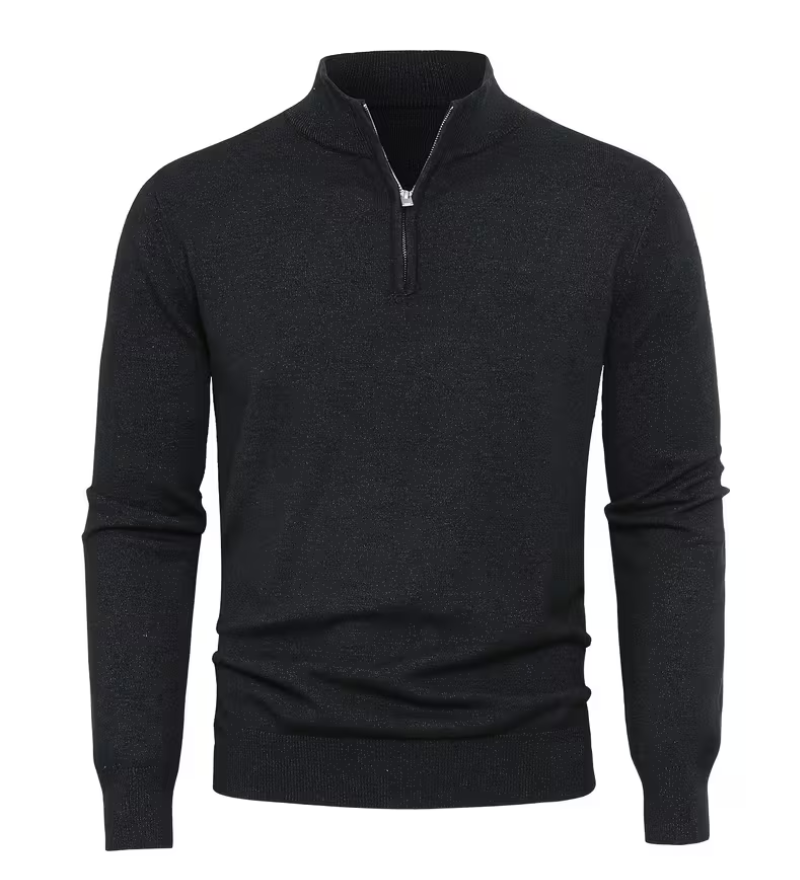 Pull homme à col montant zippé