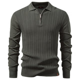 Pull Homme à Col Polo Zippé