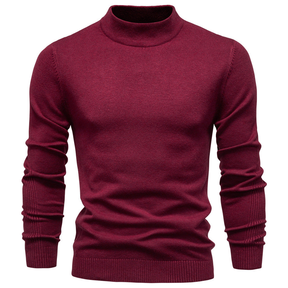 Pull homme ajusté col montant