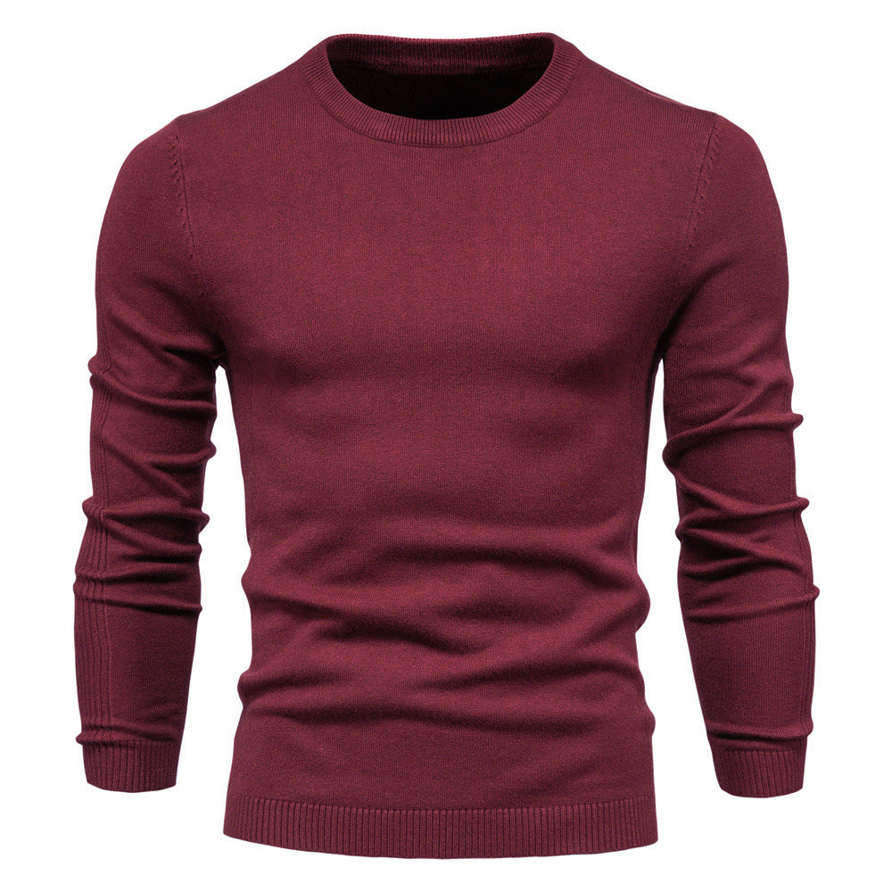 Pull homme ajusté col rond