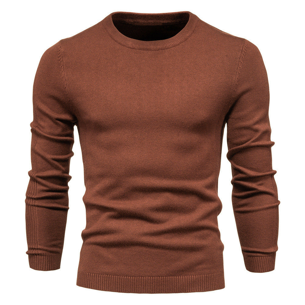 Pull homme ajusté col rond