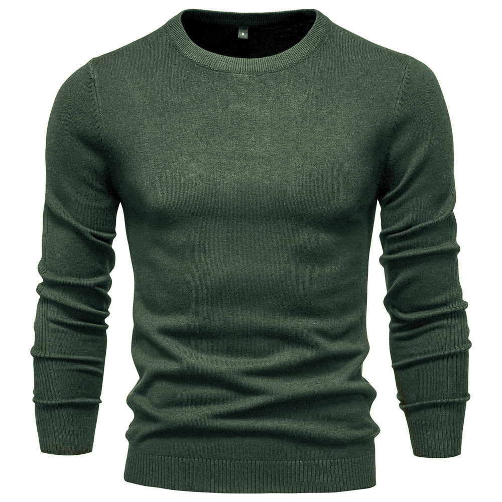 Pull homme ajusté col rond