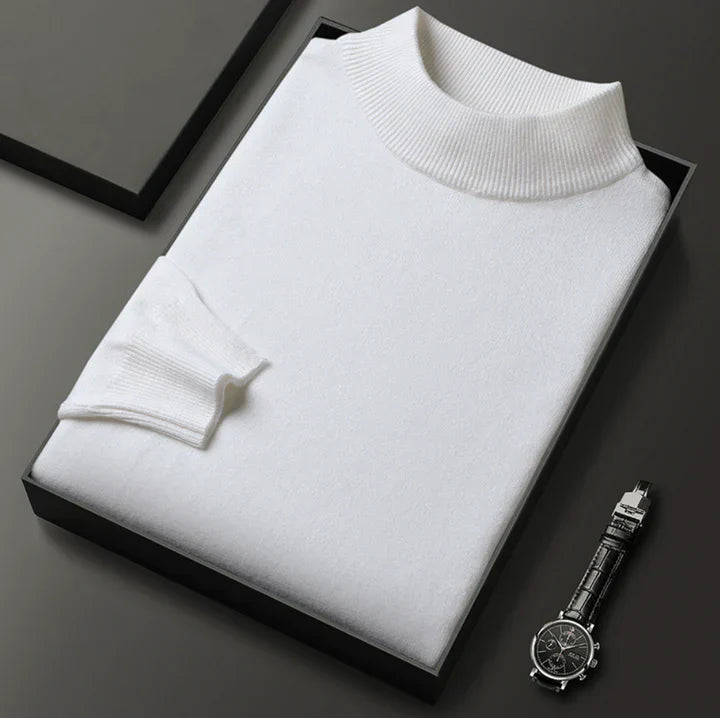 Pull homme col montant classique