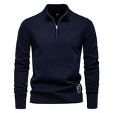 Pull homme col montant demi-zip