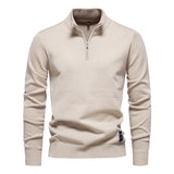 Pull homme col montant demi-zip