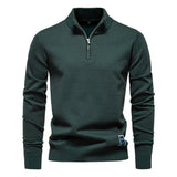Pull homme col montant demi-zip