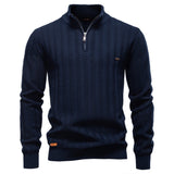 Pull homme col montant texturé