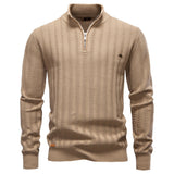 Pull homme col montant texturé