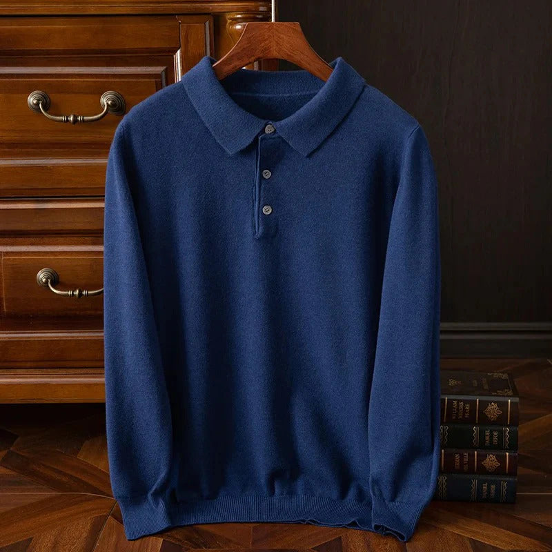 Pull homme col polo boutonné