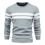 Pull homme col rond rayé