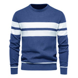 Pull homme col rond rayé