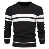 Pull homme col rond rayé