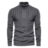 Pull homme col roulé côtelé