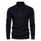 Pull homme col roulé côtelé