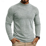 Pull homme côtelé à col montant