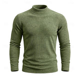 Pull homme côtelé à col montant