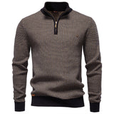 Pull homme demi-zip à motifs